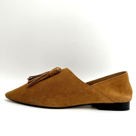 ZARA Suede Leather Tan Tassels Loafer Flats EU 38 - Picture 2 of 9